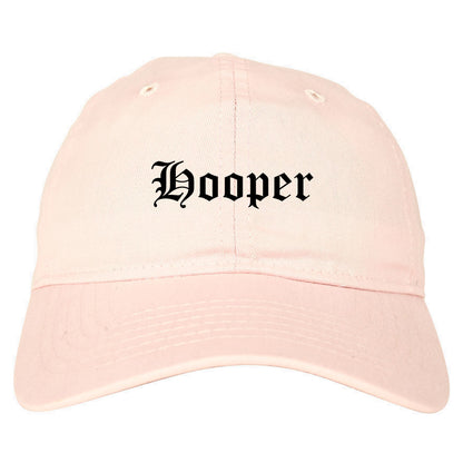 Hooper Utah UT Old English Mens Dad Hat Baseball Cap Pink
