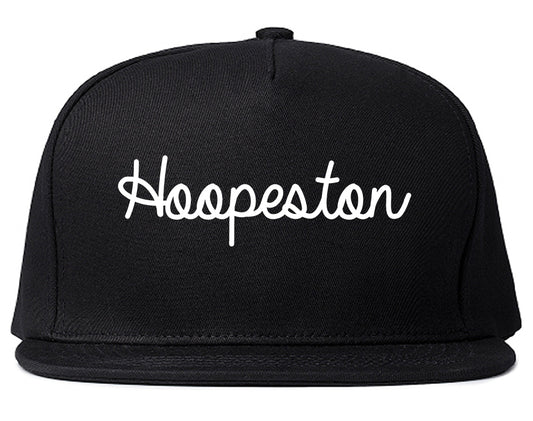 Hoopeston Illinois IL Script Mens Snapback Hat Black