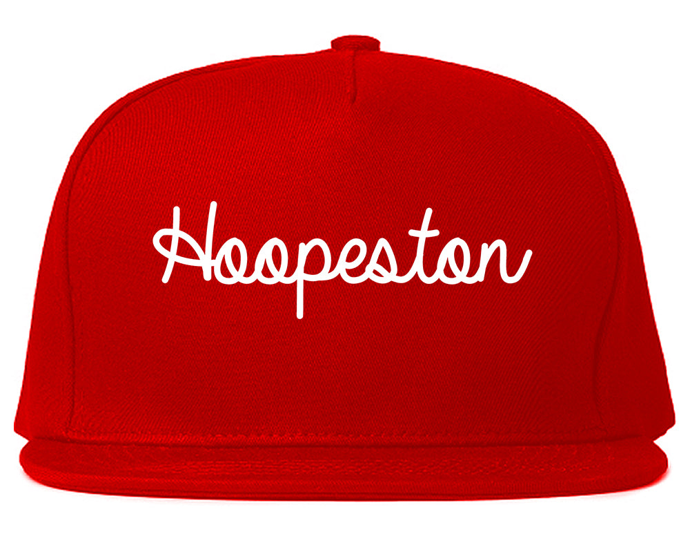 Hoopeston Illinois IL Script Mens Snapback Hat Red