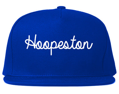 Hoopeston Illinois IL Script Mens Snapback Hat Royal Blue