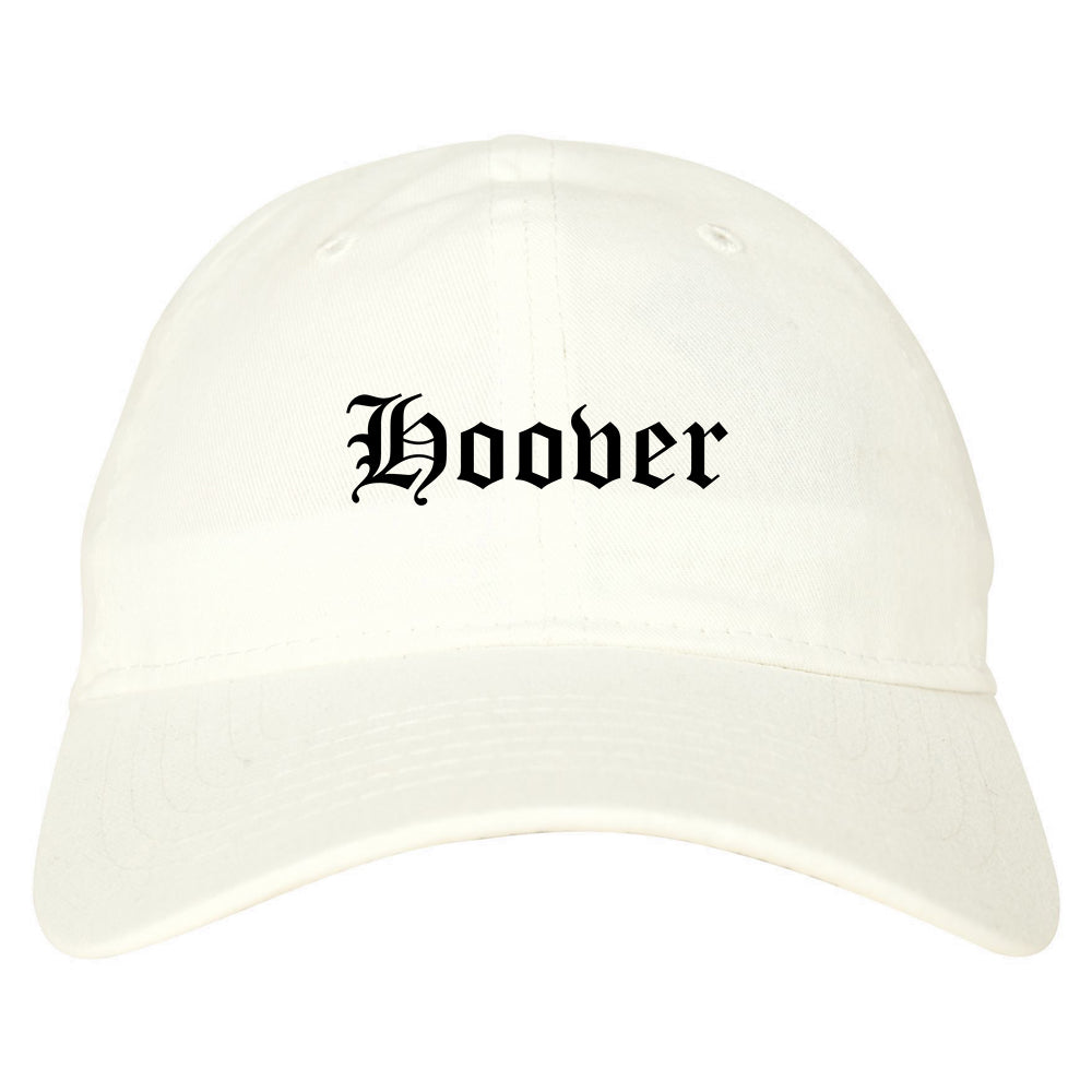 Hoover Alabama AL Old English Mens Dad Hat Baseball Cap White
