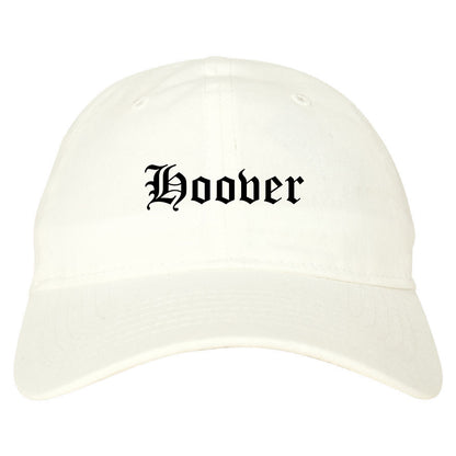 Hoover Alabama AL Old English Mens Dad Hat Baseball Cap White
