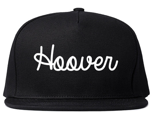 Hoover Alabama AL Script Mens Snapback Hat Black