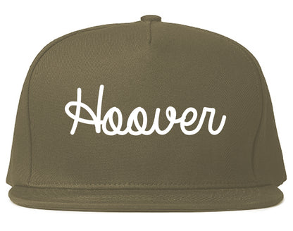 Hoover Alabama AL Script Mens Snapback Hat Grey