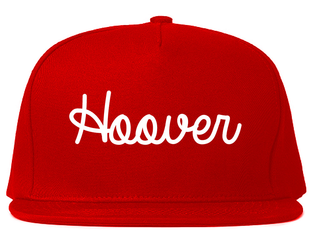 Hoover Alabama AL Script Mens Snapback Hat Red