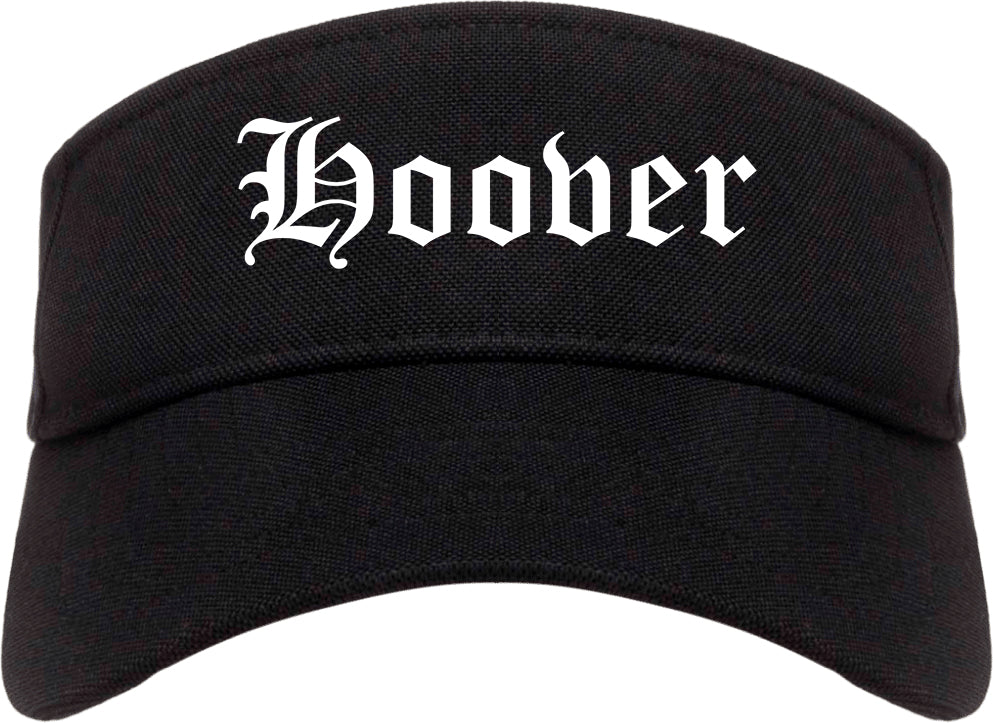 Hoover Alabama AL Old English Mens Visor Cap Hat Black