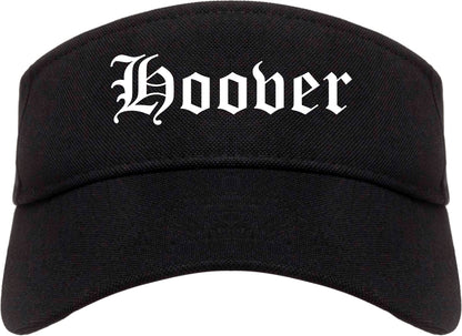 Hoover Alabama AL Old English Mens Visor Cap Hat Black