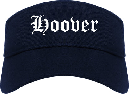 Hoover Alabama AL Old English Mens Visor Cap Hat Navy Blue