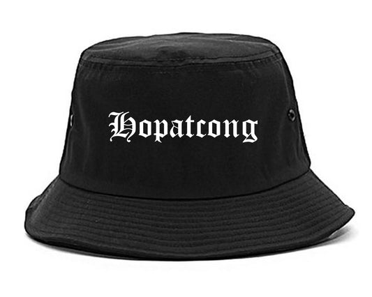 Hopatcong New Jersey NJ Old English Mens Bucket Hat Black