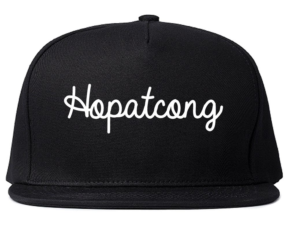 Hopatcong New Jersey NJ Script Mens Snapback Hat Black