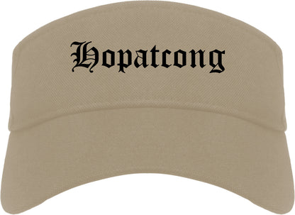 Hopatcong New Jersey NJ Old English Mens Visor Cap Hat Khaki