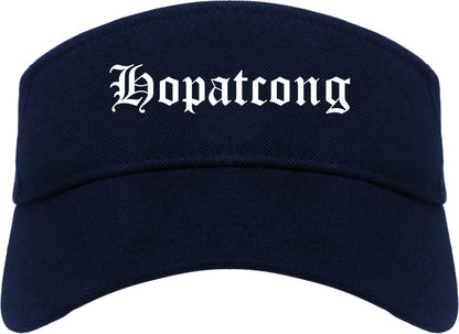 Hopatcong New Jersey NJ Old English Mens Visor Cap Hat Navy Blue