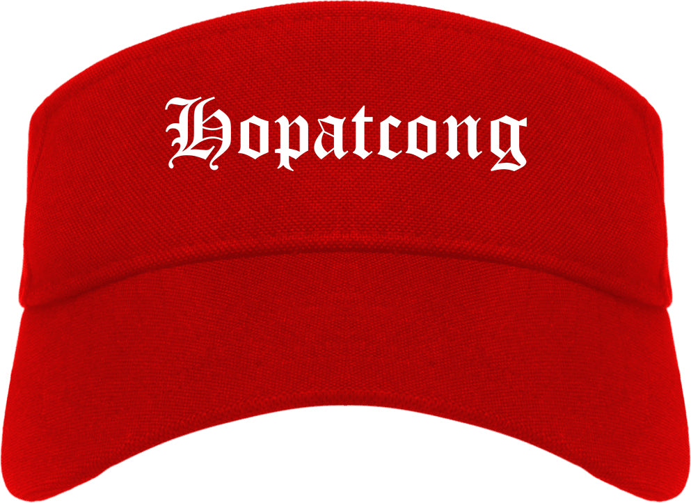 Hopatcong New Jersey NJ Old English Mens Visor Cap Hat Red