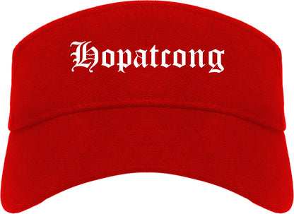Hopatcong New Jersey NJ Old English Mens Visor Cap Hat Red