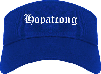 Hopatcong New Jersey NJ Old English Mens Visor Cap Hat Royal Blue