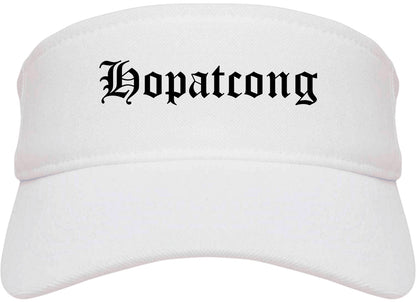 Hopatcong New Jersey NJ Old English Mens Visor Cap Hat White