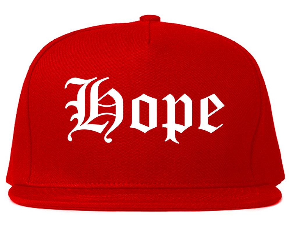 Hope Arkansas AR Old English Mens Snapback Hat Red