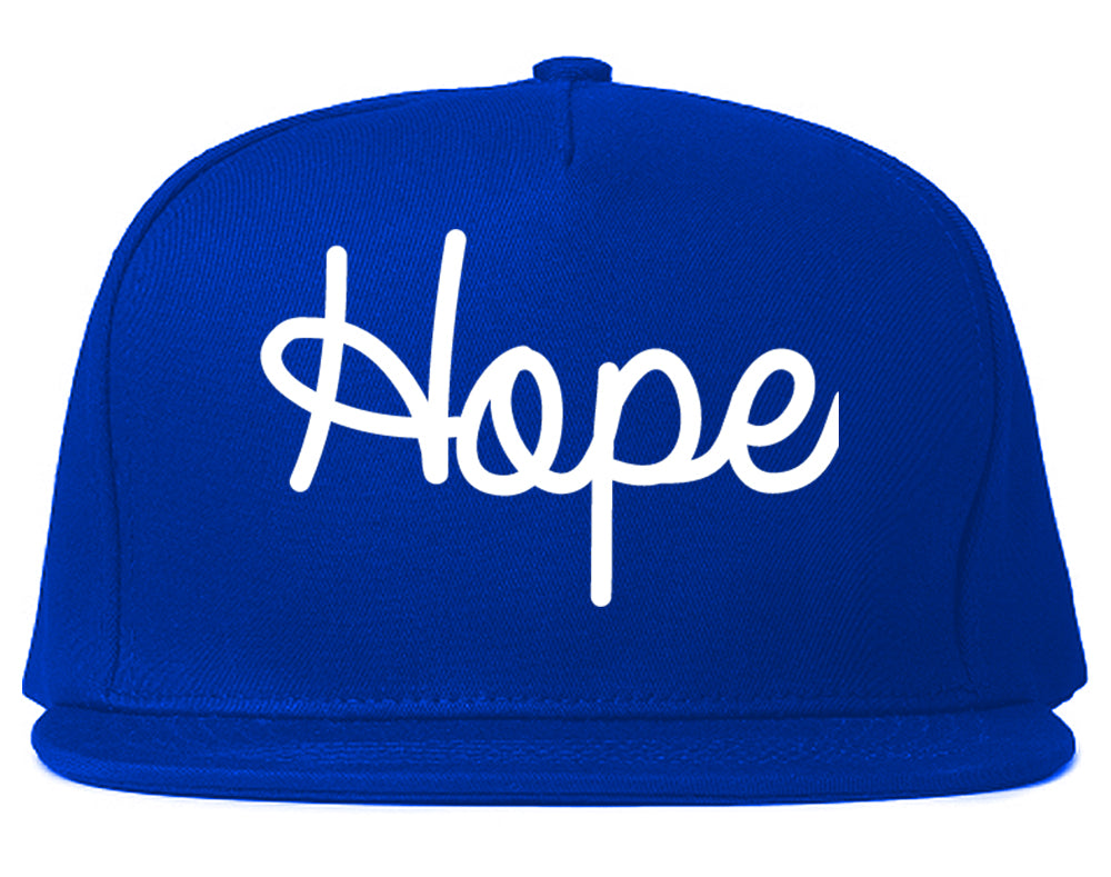 Hope Arkansas AR Script Mens Snapback Hat Royal Blue