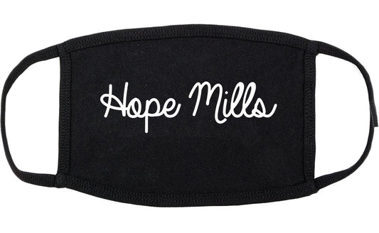 Hope Mills North Carolina NC Script Cotton Face Mask Black