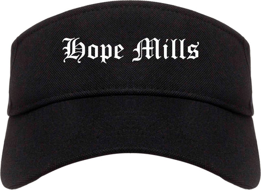 Hope Mills North Carolina NC Old English Mens Visor Cap Hat Black