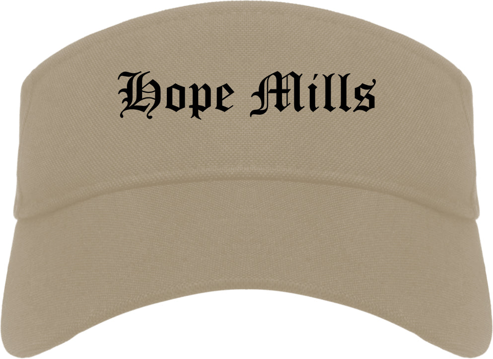 Hope Mills North Carolina NC Old English Mens Visor Cap Hat Khaki