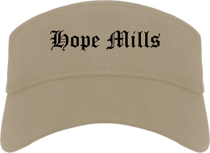 Hope Mills North Carolina NC Old English Mens Visor Cap Hat Khaki