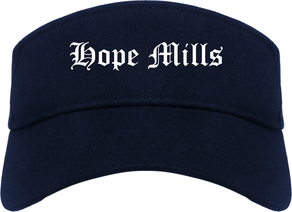 Hope Mills North Carolina NC Old English Mens Visor Cap Hat Navy Blue