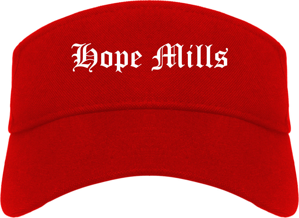 Hope Mills North Carolina NC Old English Mens Visor Cap Hat Red