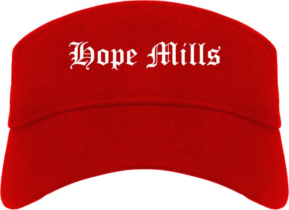 Hope Mills North Carolina NC Old English Mens Visor Cap Hat Red