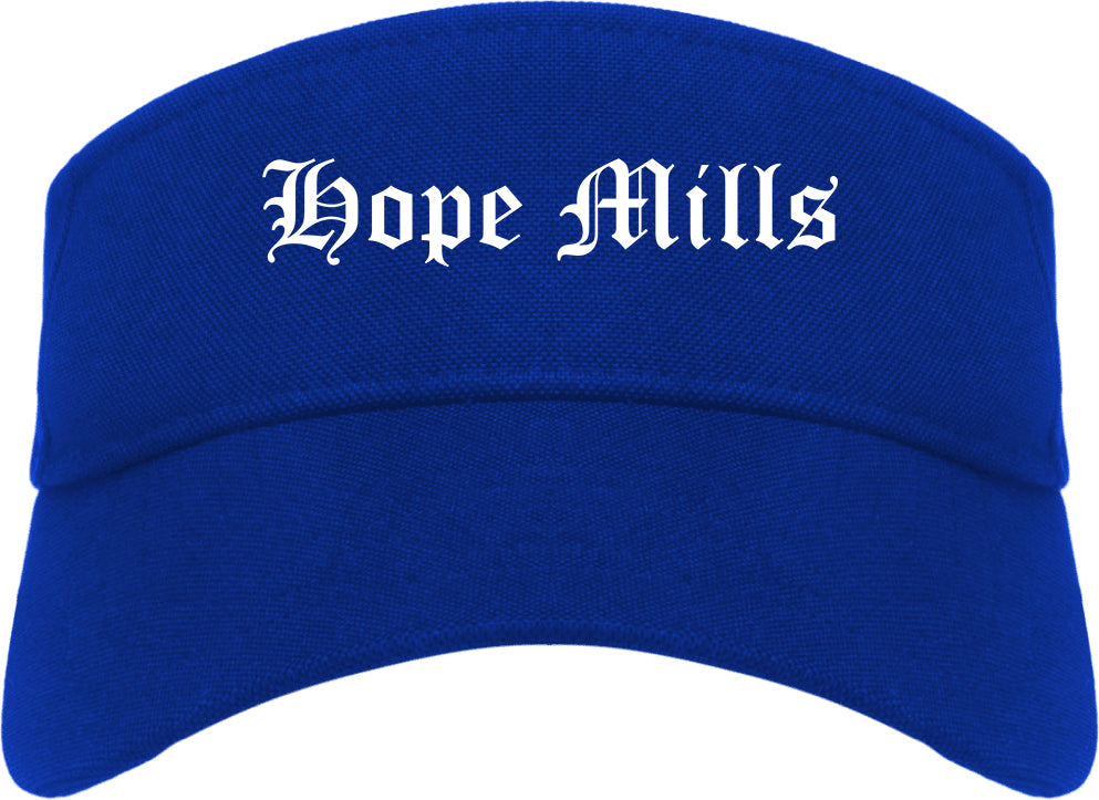 Hope Mills North Carolina NC Old English Mens Visor Cap Hat Royal Blue