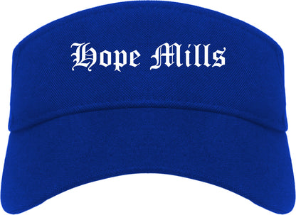Hope Mills North Carolina NC Old English Mens Visor Cap Hat Royal Blue