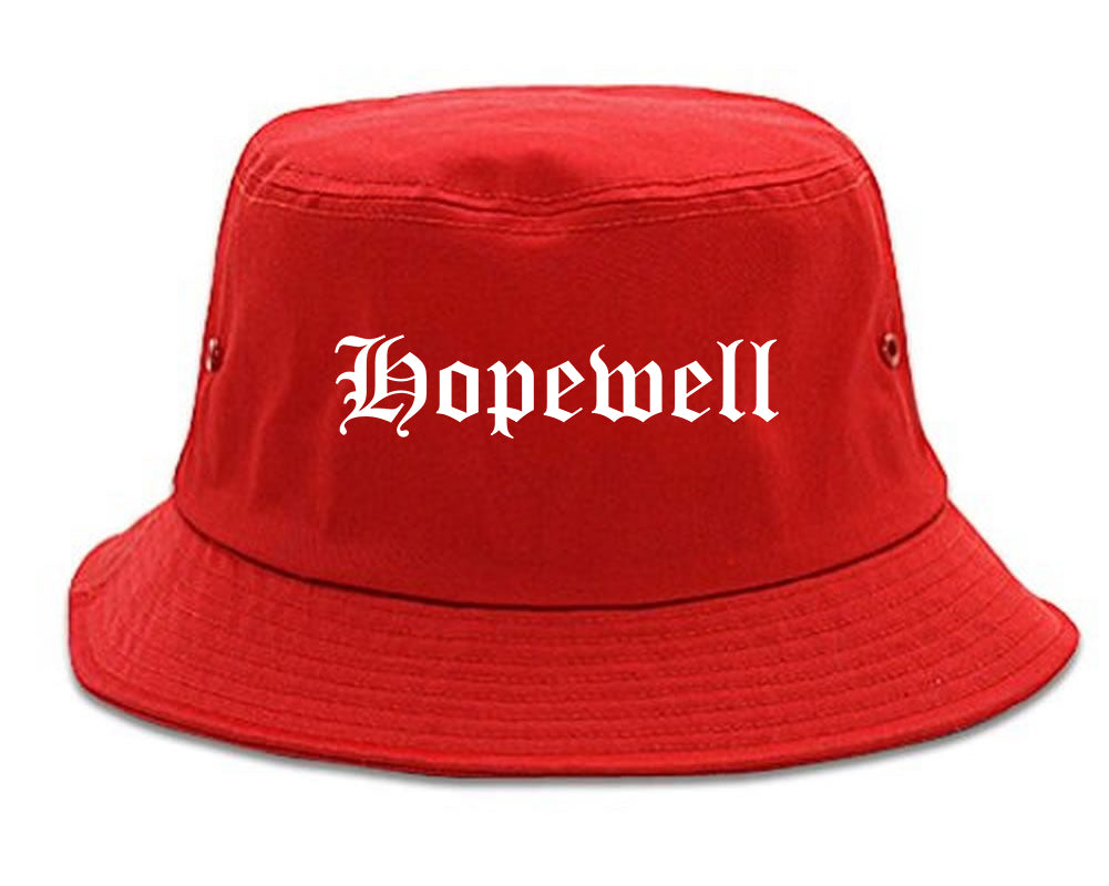 Hopewell Virginia VA Old English Mens Bucket Hat Red