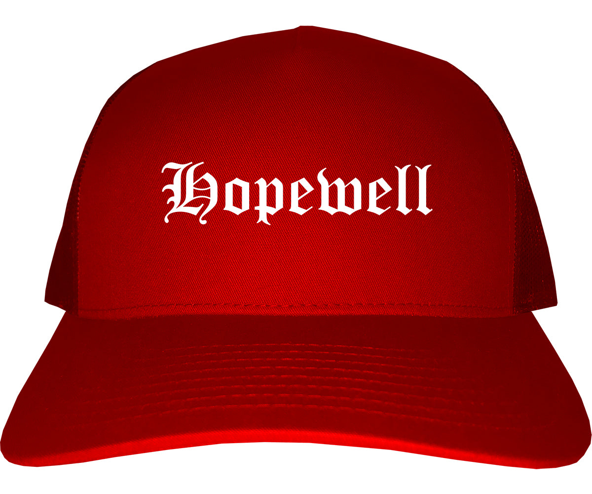 Hopewell Virginia VA Old English Mens Trucker Hat Cap Red