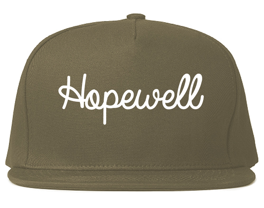 Hopewell Virginia VA Script Mens Snapback Hat Grey