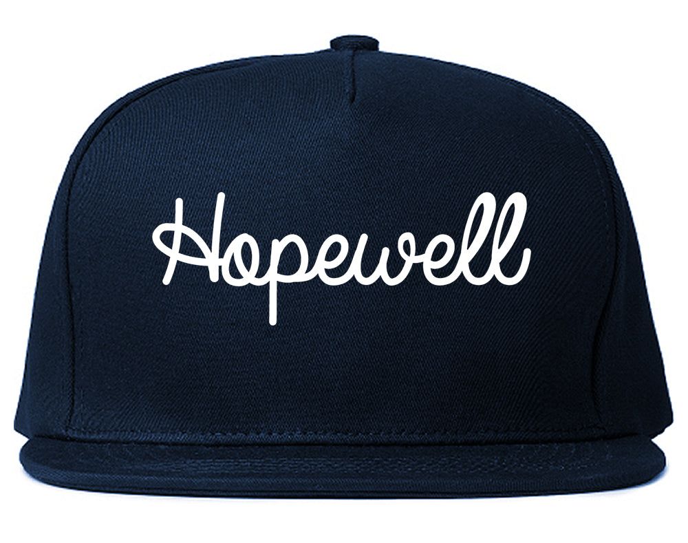 Hopewell Virginia VA Script Mens Snapback Hat Navy Blue