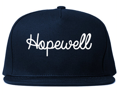 Hopewell Virginia VA Script Mens Snapback Hat Navy Blue