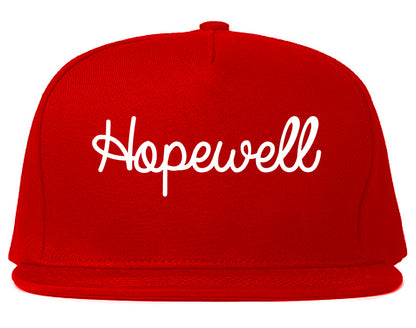 Hopewell Virginia VA Script Mens Snapback Hat Red