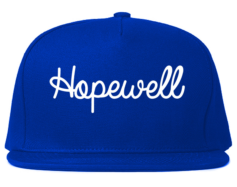 Hopewell Virginia VA Script Mens Snapback Hat Royal Blue