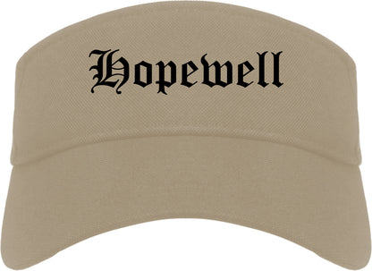 Hopewell Virginia VA Old English Mens Visor Cap Hat Khaki