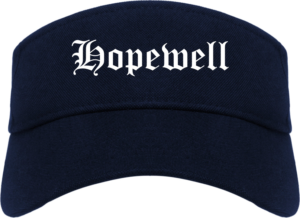 Hopewell Virginia VA Old English Mens Visor Cap Hat Navy Blue