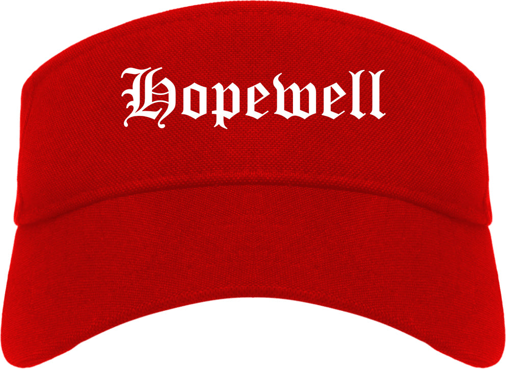 Hopewell Virginia VA Old English Mens Visor Cap Hat Red