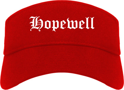 Hopewell Virginia VA Old English Mens Visor Cap Hat Red