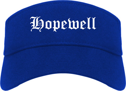 Hopewell Virginia VA Old English Mens Visor Cap Hat Royal Blue