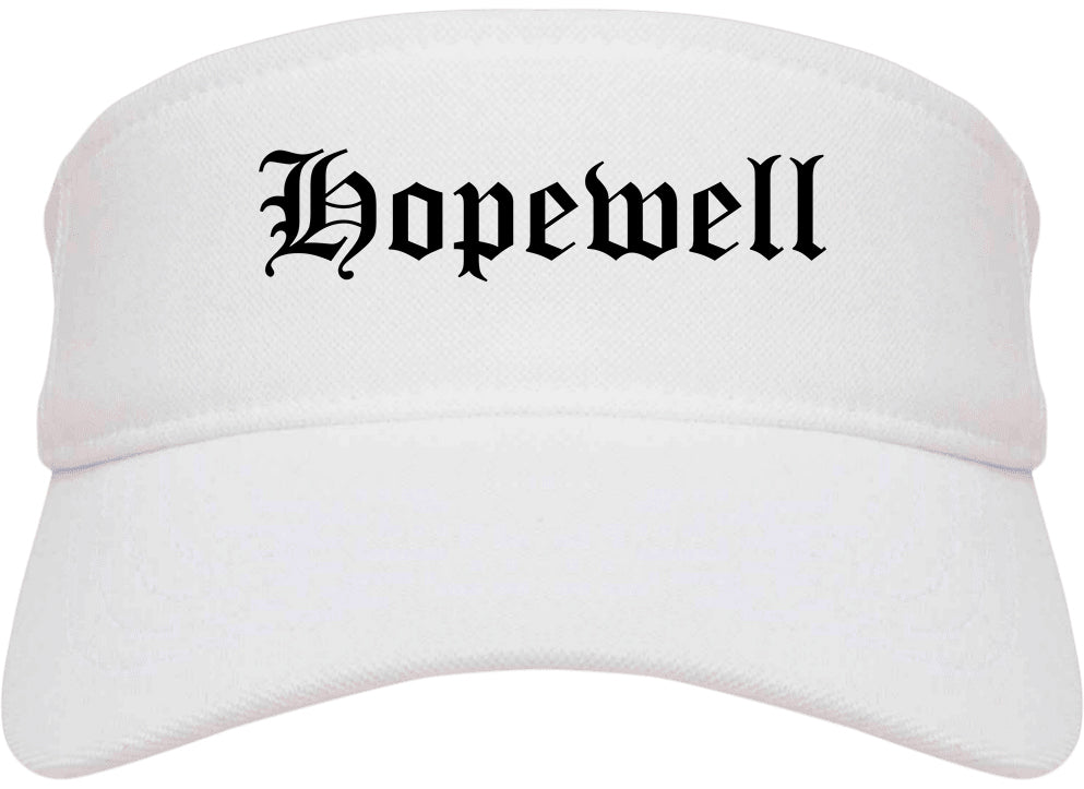 Hopewell Virginia VA Old English Mens Visor Cap Hat White