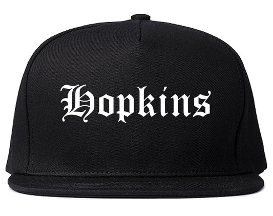 Hopkins Minnesota MN Old English Mens Snapback Hat Black