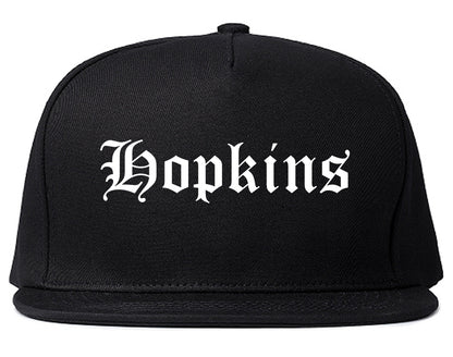 Hopkins Minnesota MN Old English Mens Snapback Hat Black