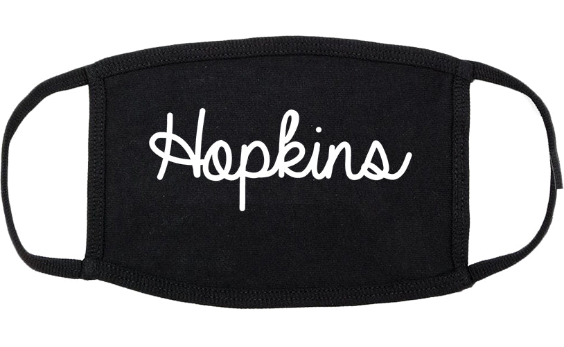 Hopkins Minnesota MN Script Cotton Face Mask Black