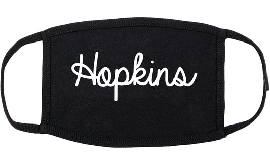 Hopkins Minnesota MN Script Cotton Face Mask Black
