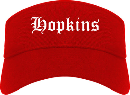 Hopkins Minnesota MN Old English Mens Visor Cap Hat Red