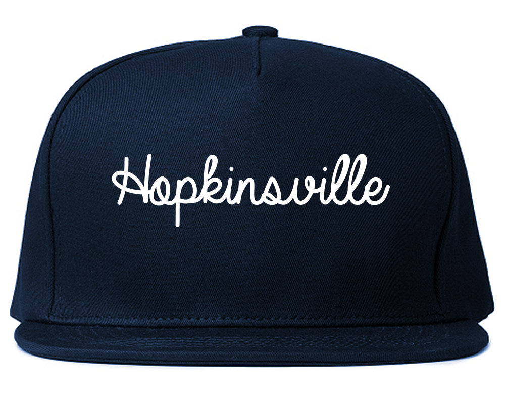 Hopkinsville Kentucky KY Script Mens Snapback Hat Navy Blue
